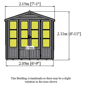 Kensington Shiplap Summerhouse Garden Sun Room Approx 7 x 7 Feet