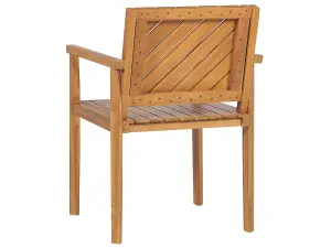 Set of 6 Garden Chairs BARATTI Acacia Wood Light Wood