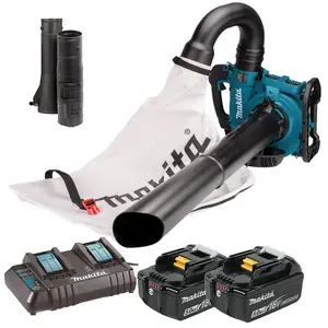 Makita DUB363 Twin LXT 18v / 36v Brushless Leaf Blower Mulcher Vac + 2x 5.0ah