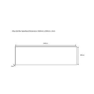 Splashwall Alloy White Cracked tile Aluminium Splashback, (H)600mm (W)2440mm (T)4mm