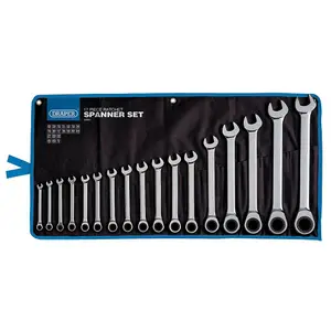 Draper Tools HI-TORQ Metric Ratchet Combination Spanner Set (17 Piece)