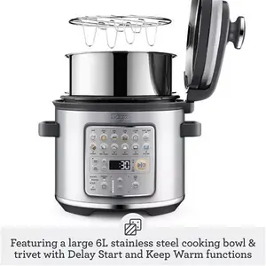 Sage The Fast Slow GO Brushed Stainless Steel Slow Cooker, Silver