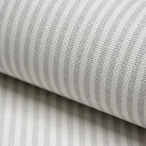 Grandeco Pinstripe Nursery Textured Wallpaper Grey