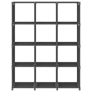 Berkfield 12-Cube Display Shelf Grey 103x30x141 cm Fabric