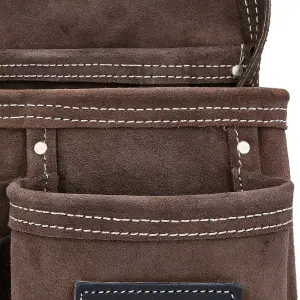 TOUGH MASTER Suede Leather Tool Pouch 6 Pockets - 1.6-1.8 Millimeters (TM-318SP)