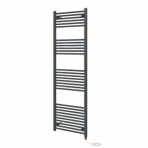 Rinse Bathrooms 800W Electric Heated Warming Towel Rail Bathroom Radiator Anthracite - 1800x600mm