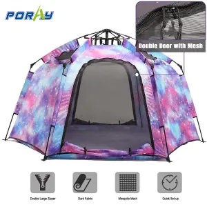 XL Indoor Kids Tent Playhouse - Portable Large Pop Up Teepee Sleepover Dome Gazebo Den for Boys Girls Children with Lights Windows