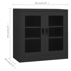 Berkfield Office Cabinet Anthracite 90x40x90 cm Steel