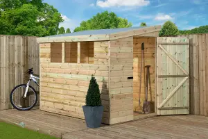 Empire 3000  Pent 7x5 pressure treated tongue and groove wooden garden shed door right side panel (7' x 5' / 7ft x 5ft) (7x5)