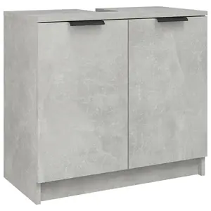 Berkfield 3 Piece Bathroom Cabinet Set Concrete Grey Engineered Wood