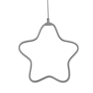 Star Matt Grey LED Pendant ceiling light, (Dia)300mm