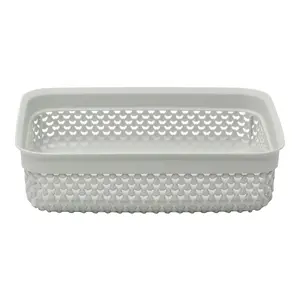 JVL Droplette Design Plastic Storage Basket, One Size, Grey