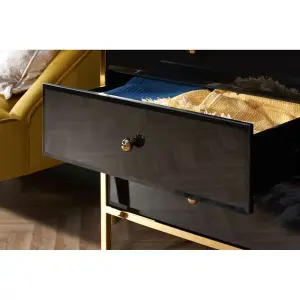 Birlea Fenwick 6 Drawer Chest Black & Gold