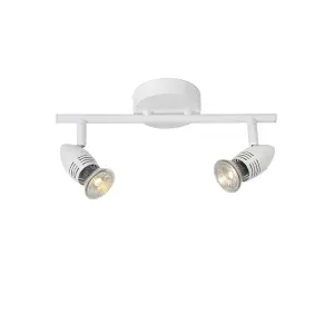 Lucide Caro-Led Modern Twin Ceiling Spotlight - LED - GU10 - 2x5W 2700K - White