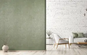 Galerie Urban Classics Sage Green Soho Metallic Industrial Grid Wallpaper Roll