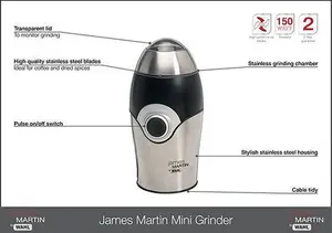 James Martin Coffee Grinder - Stainless Steel JS4925