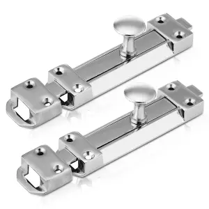 XFORT 2 Pack Polished Chrome Heavy Door Bolt