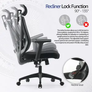 Office Chair Black Adjustable Ergonomic Essentials Gaming