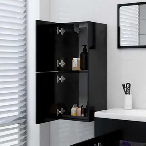 Berkfield Bathroom Cabinet Black 30x30x80 cm Engineered Wood