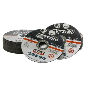 Sealey Flat Cutting Disc 115 x 1.2mm 22mm Bore Pack of 50 Pieces PTC115CET50