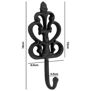 Woodside Cast Iron Decorative Wall Hook - 3 PACK