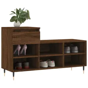 Berkfield Shoe Cabinet Brown Oak 102x36x60 cm Engineered Wood