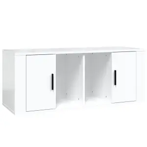 Berkfield TV Cabinet High Gloss White 100x35x40 cm Engineered Wood