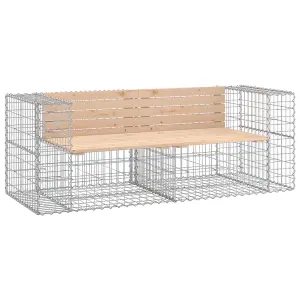 Berkfield Garden Bench Gabion Design 184x71x65.5 cm Solid Wood Pine