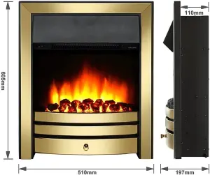 Roxby Electric Fire - Brass with 110mm Spacer Kit