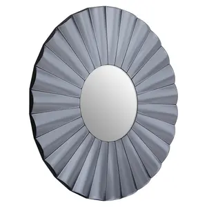 Interiors by Premier Jade Round Grey Wall Mirror