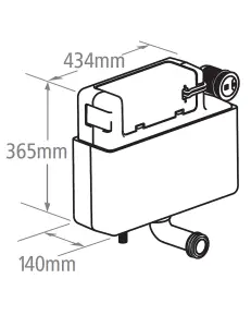 Tavistock VOR790 Vortex Slimline Concealed Dual Flush WC Toilet Cistern + Button