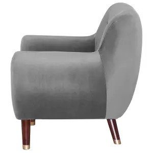 Beliani Glam Armchair BODO Velvet Grey