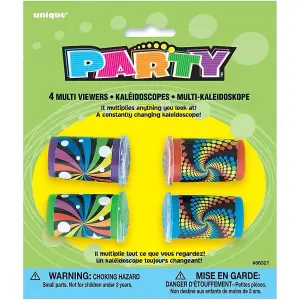 Unique Party Swirl Kaleidoscope Party Favours (Pack of 4) Multicoloured (One Size)