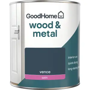 GoodHome Vence Satin Metal & wood paint, 750ml