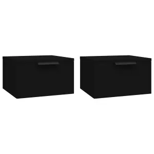 Berkfield Wall-mounted Bedside Cabinets 2 pcs Black 34x30x20 cm