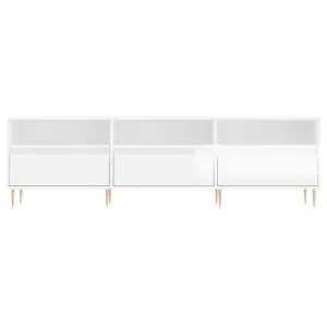 Berkfield TV Cabinet High Gloss White 150x30x44.5 cm Engineered Wood