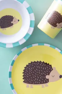 Interiors by Premier Vibrant Kids Harry Hedgehog Dinner Set, Durable Children Dining Set, Compact Harry Hedgehog Dining Set