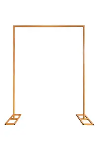 Rectangle Arch Stand Metal Backdrop Stand with Base Garden Arbors - 1.5m x 2m, Gold