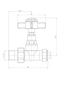 KeenFix Traditional Style Brass Straight Towel Rail & Radiator Valves