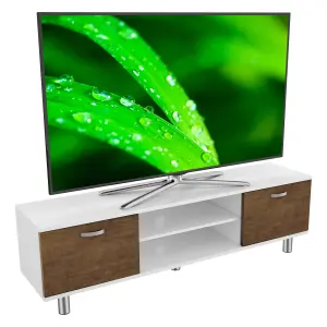 AVF  Omaha 1.5m TV Stand, for TVs up to 65" - Walnut and White