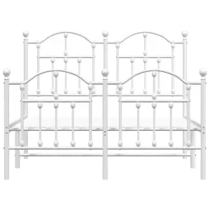 Berkfield Metal Bed Frame with Headboard and Footboard White 120x200 cm