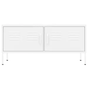 Berkfield TV Cabinet White 105x35x50 cm Steel