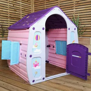 1.09m Purple Kids Indoor Outdoor Plastic Wendy House Unicorn Magical Playhouse