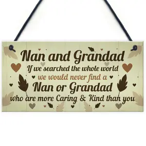 Red Ocean Gifts For Nan And Grandad Birthday Christmas Hanging Plaque Grandparent Gift Keepsake