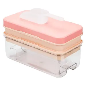 Ice Cube Tray - Cube Ice Ice Trays with Lid & Bin for Freezer - Mini Ice Cube Maker - 64pcs Easy Ice Cube Removal