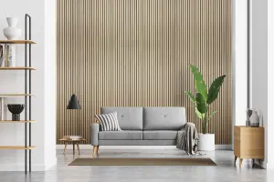 Fuse Acoustic Wooden Wall Panel in Natural Oak, 2.4m x 0.6m