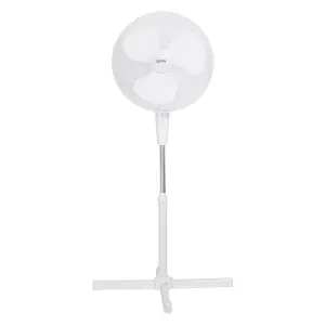 Igenix DF1655 Pedestal Fan, 16 Inch, 50 W, Oscillating, 3 Speeds, White