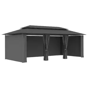 Berkfield Gazebo with Curtains 600x298x270 cm Anthracite