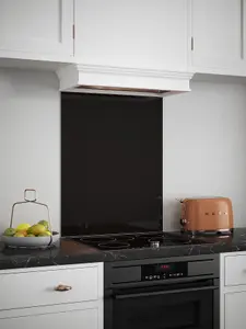 Black Sparkle Glass Kitchen Self Adhesive Splashback 600mm x 750mm