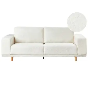 3 Seater Boucle Sofa Off-White NIVALA